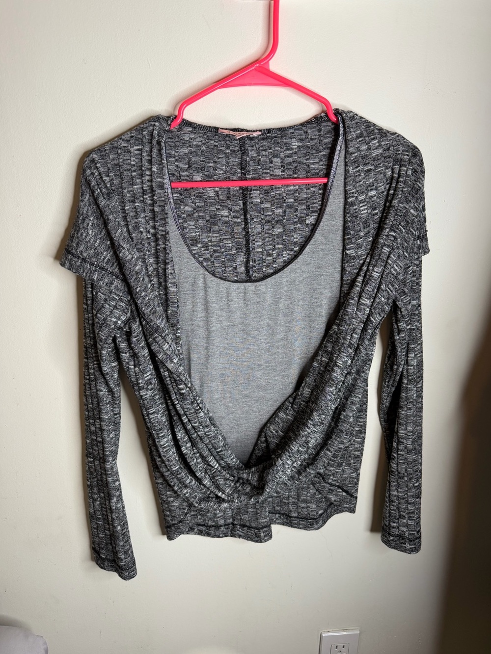 Y2K Juicy Couture Gray draped Long Sleeve Top with hood